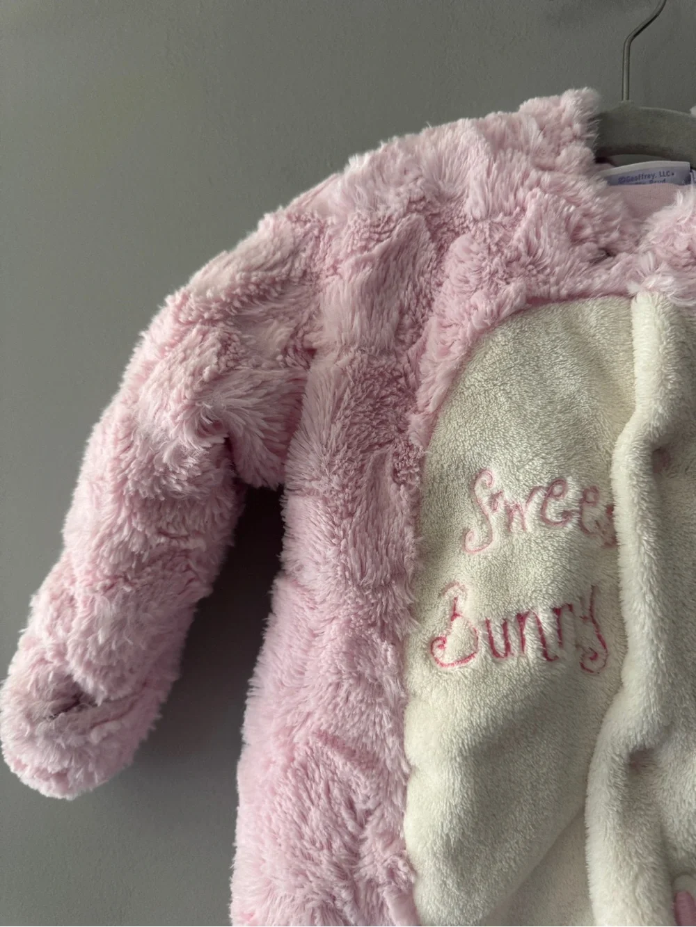 BabiesRUs | Pink Fuzzy Bunny One-Piece | 9M